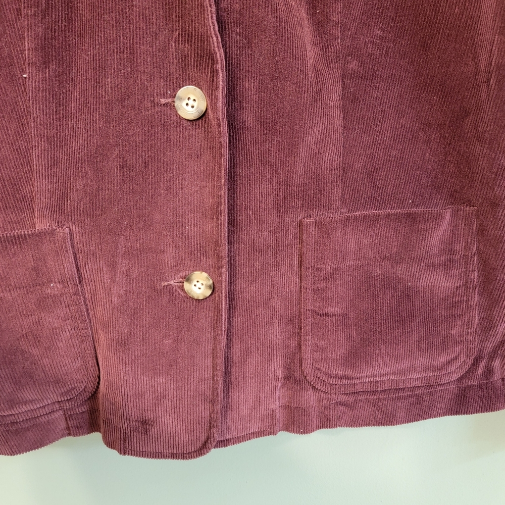 L.L. Bean Womens Deep Wine Size 18 Classic Corduroy Farmhouse Country Jacket‎ - Picture 5 of 12
